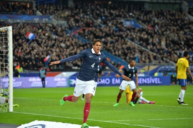 Tor durch Raphael Varane (fra) FOOTBALL : FRA vs BRA - 26 03 2015 AnthonyBIBARDFEP 