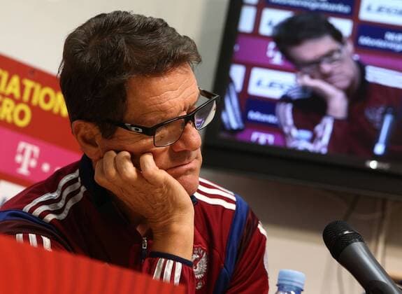 PODGORICA, MONTENEGRO. MARCH 26, 2015. Russian national football team head coach Fabio Capello seen during a press conference PK Pressekonferenz ahead of a UEFA EURO EM Europameisterschaft Fussball 2016 qualifying match against Montenegro. Stanislav Krasilnikov TASS  RE15F941