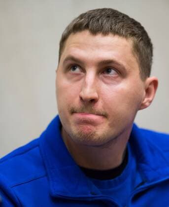 Berlin, Deutschland, 27.03.2015: Volleyball CEV Championsleague Final 4 2015 - Pressekonferenz CEV Final 4. Nikolay Apalikov (Kazan)