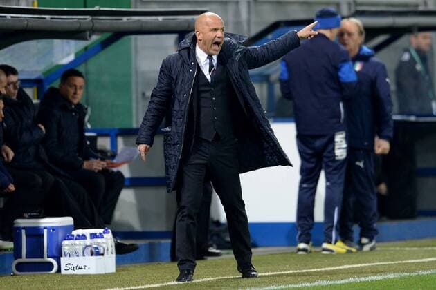 Fußball U21 U 21 Länderspiel: Deutschland - Italien am 27.03.2015 in der Benteler Arena in Paderborn Luigi Di Biagio ( Trainer Italien )
