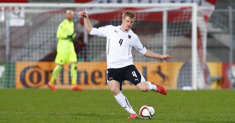 27.03.2015 Rheinpark Stadion Vaduz ,LIECHTENSTEIN Saison 2014 2015 Herren Fussball EM Quali Liechtenstein - Austria Martin Hinteregger (Austria) ; Einzelbild , Aktion 