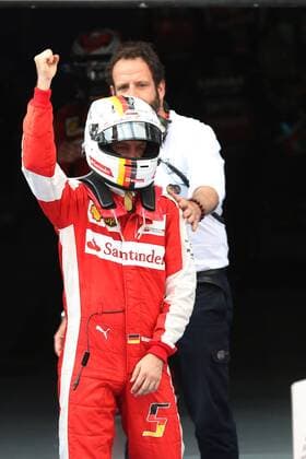 29.03.2015- Race, 1st position Sebastian Vettel (GER) Scuderia Ferrari SF15-T Malaysian Grand Prix, Sepang 26 - 29 March 2015 