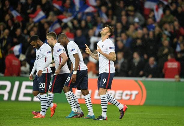 Tor durch Olivier Giroud (fra) FOOTBALL : France vs Danmark - 29 03 2015 AnthonyBIBARDFEP 