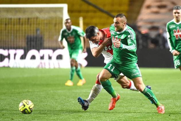Yohan MOLLO (asse) - JEREMY TOULALAN (mon) FOOTBALL : Monaco vs Saint Etienne - Ligue 1 - 03 04 2015 FEP Panoramic 