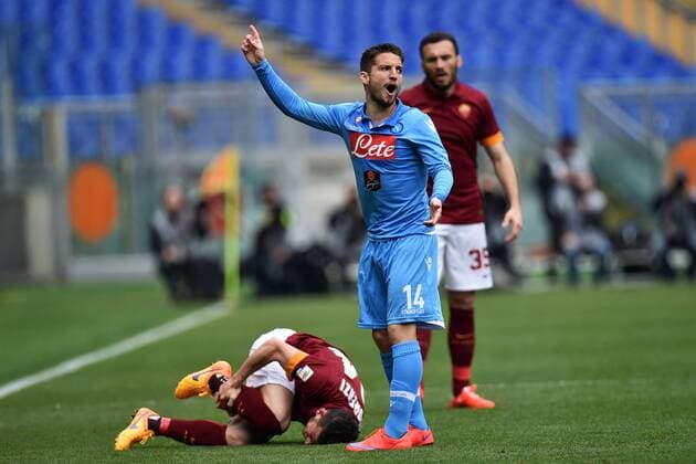 Dries Mertens Napoli, Alessandro Florenzi Roma Roma 04-04-2015 Stadio Olimpico, Football Calcio Serie A AS Rom vs SSC Neapel andreaxstaccioli