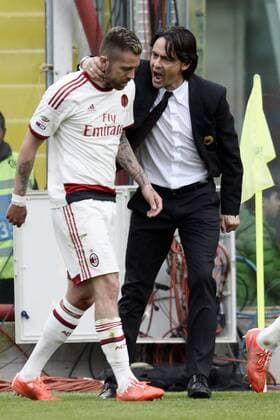 Palermo, 04.04.2015 - Serie A 2014 2015 - US Palermo vs AC Milan - Jeremy Menez-Filippo Inzaghi 