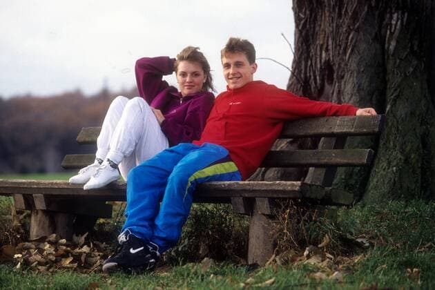 Vitali Scherbo (Weißrussland) mit seiner Frau Irina