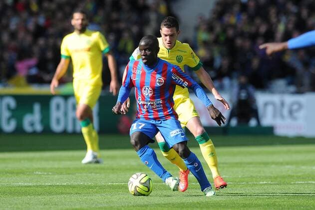 Jordan Veretout (Nantes) Ngolo Kante (Caen) FOOTBALL : Nantes vs Caen - Ligue 1 - 05 04 2015 N.LeGouic FEP Panoramic 