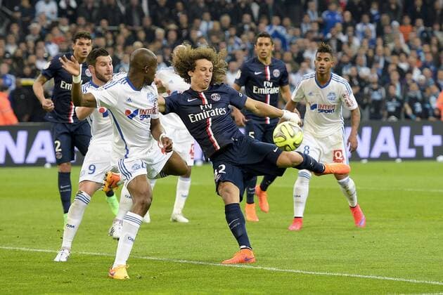 Rod FANNI (OM) vs David Luiz (PSG) FOOTBALL : OM vs PSG - Ligue 1 - 05 04 2015 JBAutissier Panoramic 