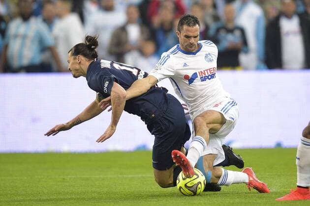 Jeremy MOREL (OM) vs Zlatan Ibrahimovic (PSG) FOOTBALL : OM vs PSG - Ligue 1 - 05 04 2015 JBAutissier Panoramic 