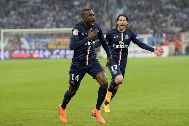 joie des joueurs parisiens apres le but de Blaise Matuidi (PSG) FOOTBALL : Olympique Marseille vs Paris St Germain (PSG) - Ligue 1 - 05 04 2015 JBAutissier 