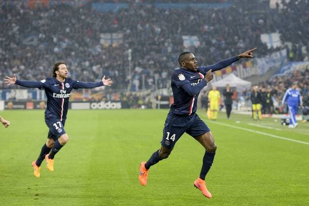 joie de Blaise Matuidi (PSG) apres son but FOOTBALL : Olympique Marseille vs Paris St Germain (PSG) - Ligue 1 - 05 04 2015 JBAutissier 