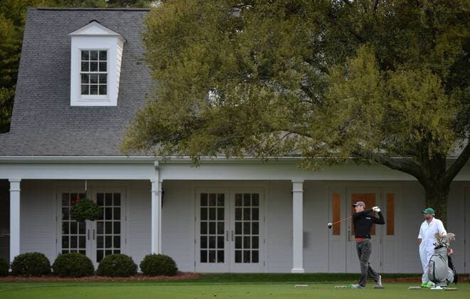 Martin Kaymer drive on the practice range during a practice round prior to the 2015 Masters Tournament at Augusta, National in Augusta, Georgia on April 6, 2015.  AUG20150406301 KEVINxDIETSCH