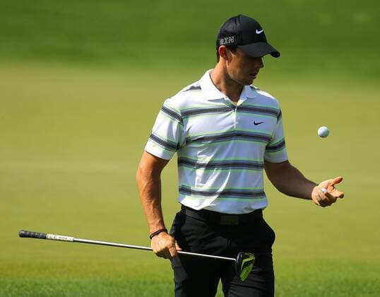 April 6, 2015 - Augusta, GA, USA - Rory McIlroy flips his golf ball as he walks to the ninth tee box during his practice round on Monday, April 6, 2015, at Augusta National Golf Club in Augusta, Ga. Masters practice round - ZUMAm67_
