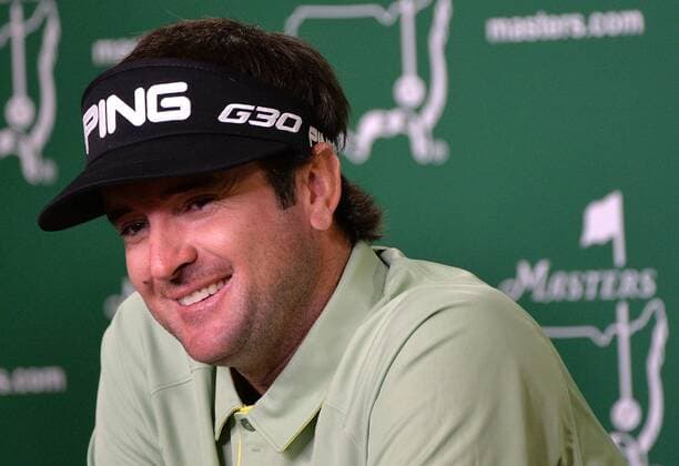 Bubba Watson speaks to the media prior to the 2015 Masters Tournament at Augusta, National in Augusta, Georgia on April 7, 2015.  AUG20150407316 KEVINxDIETSCH