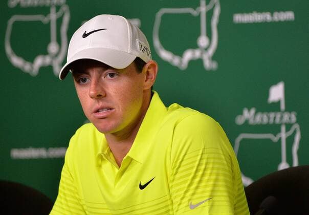 Rory McIlroy speaks to the media during a press conference PK Pressekonferenz prior to the 2015 Masters Tournament at Augusta, National in Augusta, Georgia on April 7, 2015.  AUG20150407326 KEVINxDIETSCH