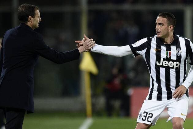 Florenz, 07.04.2015 - Coppa Italia 2014 2015 - ACF Fiorentina AC vs Juventus Turin - Alessandro Matri-Massimiliano Allegri 