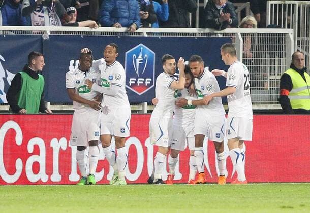 (Auxerre) Joie Frederic Sammaritano FOOTBALL : 1 2 Finale Coupe de France- Auxerre vs Guingamp - 07 04 2015 StephanieGrossetete Panoramic 