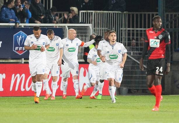 (Auxerre) Joie Frederic Sammaritano FOOTBALL : 1 2 Finale Coupe de France- Auxerre vs Guingamp - 07 04 2015 StephanieGrossetete Panoramic 