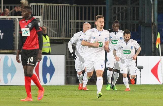 (Auxerre) Joie Frederic Sammaritano FOOTBALL : 1 2 Finale Coupe de France- Auxerre vs Guingamp - 07 04 2015 StephanieGrossetete Panoramic 