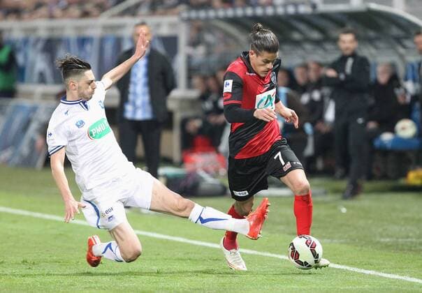 (Auxerre) Gregory Berthier (Guingamp) Dorian Leveque FOOTBALL : 1 2 Finale Coupe de France- Auxerre vs Guingamp - 07 04 2015 StephanieGrossetete Panoramic 