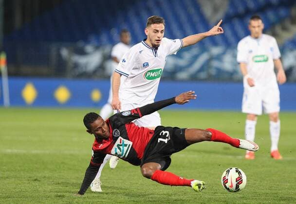 (Auxerre) Ruben Aguilar (Guingamp) Christophe Mandanne FOOTBALL : 1 2 Finale Coupe de France- Auxerre vs Guingamp - 07 04 2015 StephanieGrossetete Panoramic 