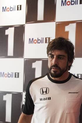 Spanish F1 driver Fernando Alonso of McLaren Honda attends a fan meeting event in Shanghai, China, 8 April 2015. Fernando Alonso heats up fan meeting event in Shanghai  pbu256095_06