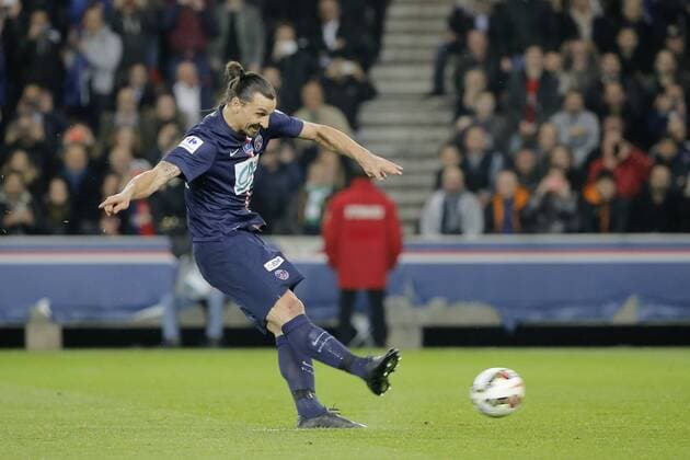 Zlatan Ibrahimovic (psg) Martine Aubryrque le but sur penalty FOOTBALL : FC Paris St Germain PSG vs AS Saint Etienne - 1 2Finale Coupe de France - 08 04 2015 StephaneAllaman Panoramic 