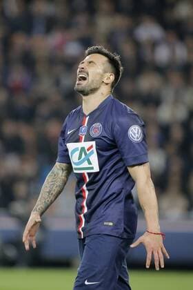 Ezequiel Ivan Lavezzi (psg) (Pocho) perd le ballon - expression FOOTBALL : FC Paris St Germain PSG vs AS Saint Etienne - 1 2Finale Coupe de France - 08 04 2015 StephaneAllaman Panoramic 