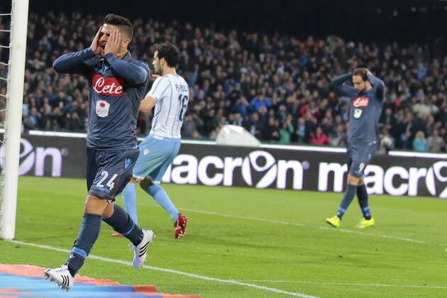 Gonzalo Higuain Napoli, Lorenzo Insigne Napoli, dejection Coppa Italia Semifinale SSC Napoli - Lazio Rom cesarexpurini