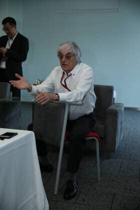 Bernie Ecclestone, chief executive of the Formula One Group, speaks at an interview during the 2015 Formula 1 Chinese Grand Prix in Shanghai, China, 11 April 2015. Bernie Ecclestone interviewed during 2015 Formula 1 Chinese Grand Prix  20150411_27028
