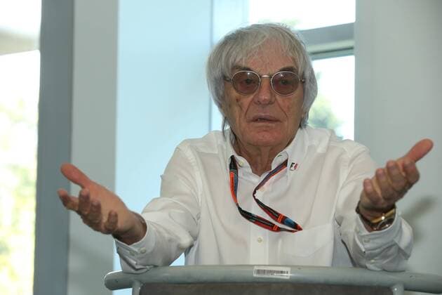 Bernie Ecclestone, chief executive of the Formula One Group, speaks at an interview during the 2015 Formula 1 Chinese Grand Prix in Shanghai, China, 11 April 2015. Bernie Ecclestone interviewed during 2015 Formula 1 Chinese Grand Prix  20150411_61411