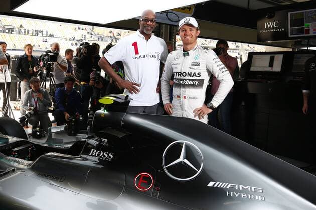 Motorsports: FIA Formula One World Championship WM Weltmeisterschaft 2015, Grand Prix of China, Edwin Corley Moses (USA), 6 Nico Rosberg (GER, Mercedes AMG Petronas Formula One Team), xHOCHxZWEIx