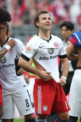 Mario Goetze 19 (FC Bayern Muenchen) im Franfurt Trikot , FC Bayern Muenchen vs. Eintracht Frankfurt, Fussball, 1.Bundesliga, 11.04.2015 EP_ckt