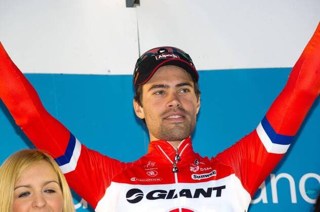 Tom Dumoulin of Giant winner of the 18,3 km individual time-trial and last stage of the 55rd edition of the Vuelta al Pais Vasco (Tour of the Basque Country) cycling race in Aia on April 11, 2015 