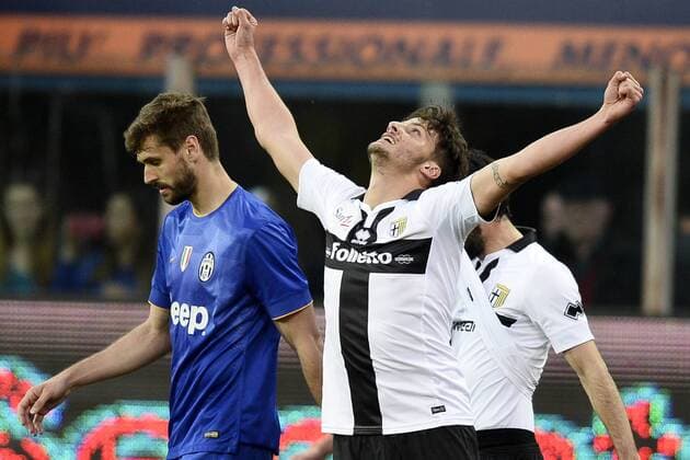 Db Parma 11 04 2015 - campionato di calcio serie A FC Parma vs Juventus Turin: Schlussjubel Parma 