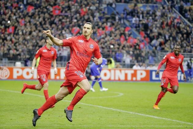 Zlatan Ibrahimovic (psg) marque le premier but sur penalty FOOTBALL : Paris SG vs SC Bastia - Finale Coupe de la Ligue - 11 04 2015 StephaneAllaman Panoramic 