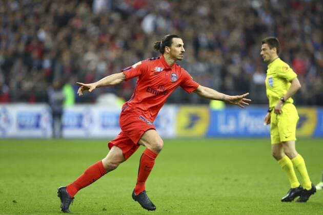 Aktuell Fußball, Frankreich, Finale Ligapokal, Paris St. Germain - SC Bastia joie Zlatan Ibrahimovic PSG FOOTBALL Bastia vs Paris Saint Germain Finale Coupe de la Ligue 11 04 2015 GwendolineLeGoff Panoramic 