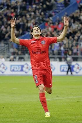 Edinson Roberto Paulo Cavani Gomez (psg) (El Matador) (El Botija) (Florestan) marque le 3eme but - joie FOOTBALL : Paris SG vs SC Bastia - Finale Coupe de la Ligue - 11 04 2015 StephaneAllaman Panoramic 