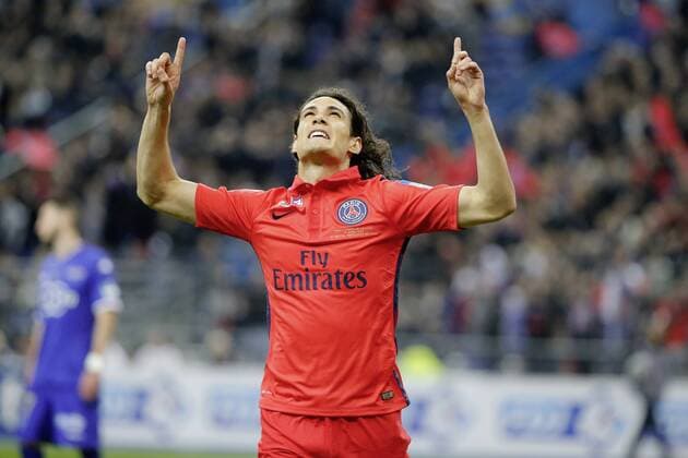 Edinson Roberto Paulo Cavani Gomez (psg) (El Matador) (El Botija) (Florestan) marque le 3eme but - joie FOOTBALL : Paris SG vs SC Bastia - Finale Coupe de la Ligue - 11 04 2015 StephaneAllaman Panoramic 