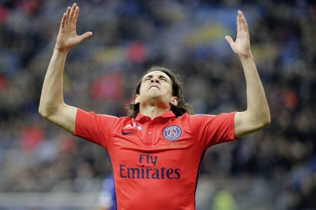 Edinson Roberto Paulo Cavani Gomez (psg) (El Matador) (El Botija) (Florestan) marque le 3eme but - joie FOOTBALL : Paris SG vs SC Bastia - Finale Coupe de la Ligue - 11 04 2015 StephaneAllaman Panoramic 