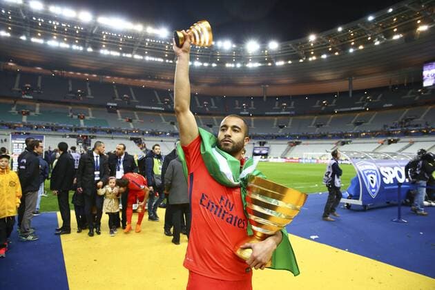 Lucas (PSG) FOOTBALL : SC Bastia vs Paris Saint Germain (PSG) - Finale Coupe de la Ligue - 11 04 2015 GwendolineLeGoff 
