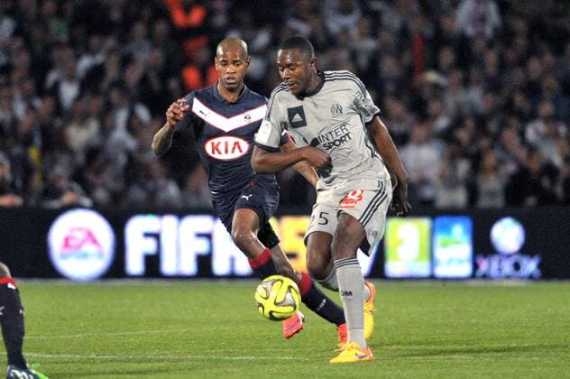 Giannelli IMBULA (om) - DIEGO ROLAN (bor) FOOTBALL : Bordeaux vs Marseille - Ligue 1 - 12 04 2015 FEP Panoramic 
