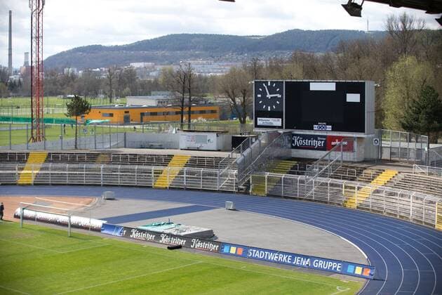 Jena , 130415 , Ernst-Abbe-Sportfeld, Heimspielstätte des FC Carl Zeiss Jena und des FF USV Jena