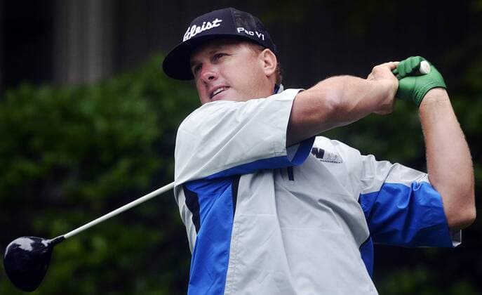 Oct. 29, 2014 - Hilton Head Island, SC, USA - Charley Hoffman hits from the 5th tee during the first round of the RBC Heritage Presented by Boeing on Thursday, April 16, 2015, at Harbour Town Golf Links in Sea Pines on Hilton Head Island, S.C. RBC Heritage Presented by Boeing - ZUMAm67_