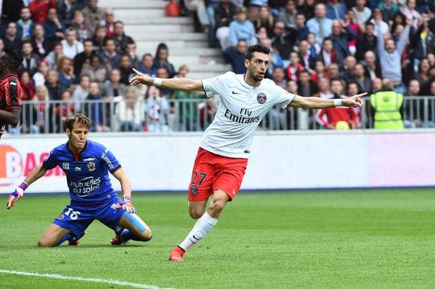 JAVIER PASTORE psg JOIE FOOTBALL OGC Nice vs FC Paris St Germain - Ligue 1 2014 2015 18 04 2015 FEP Panoramic 