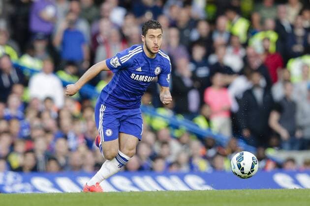 18.04.2015. London, England. Barclays Premier League. Chelsea versus Manchester United ManU Chelsea s Eden Hazard in action xCraigxMercerx  ActionPlus11614045