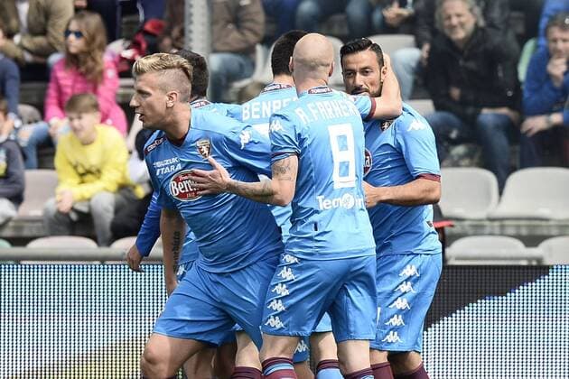 Reggio Emilia 19 04 2015 - campionato di calcio serie A US Sassuolo - FC Torino: esultanza gol Fabio Quagliarella 