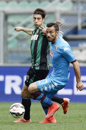 Reggio Emilia 19 04 2015 - campionato di calcio serie A US Sassuolo - FC Torino: gol Fabio Quagliarella-Federico Peluso 