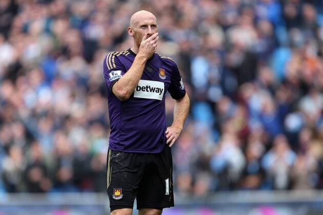 West Ham s James Collins looks dejected following his deflection which gave the opening goal to Manchester City - Manchester City vs. West Ham United - Barclay s Premier League - Etihad Stadium - Manchester - 19 04 2015 Pic Philip Oldham Sportimage EDITORIAL USE ONLY. No use with unauthorised audio, video, data, fixture lists, club league logos or live services. Online in-match use limited to 120 images, no video emulation. No use in betting, games or single club league player publications.
